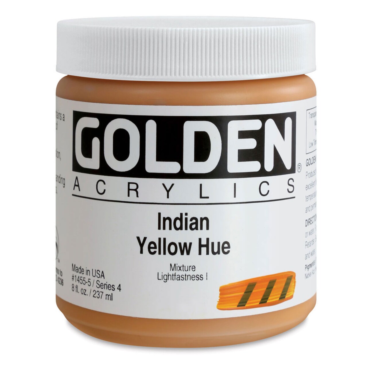 Golden Heavy Body Artist Acrylics - Indian Yellow Hue, 8 oz Jar